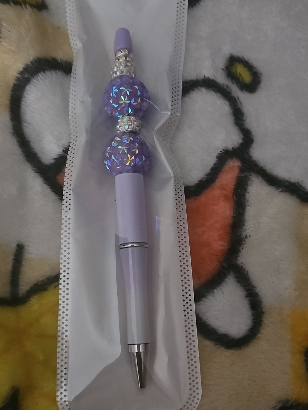 Lavender Beaded Crystal Ballpoint Pen - Home Office